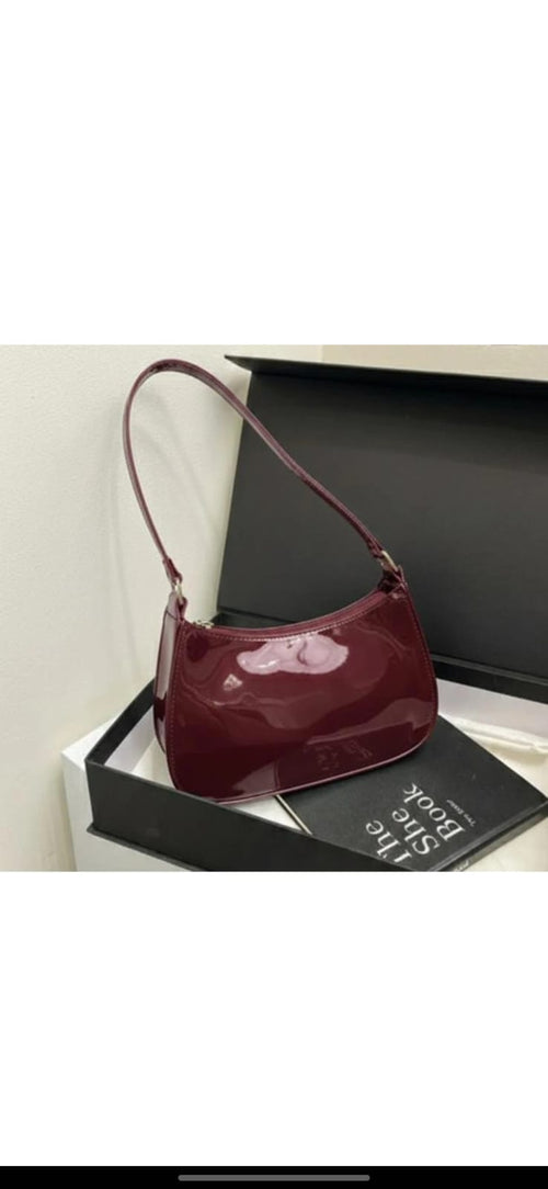 Burgundy Crescent Bag by CarryVera