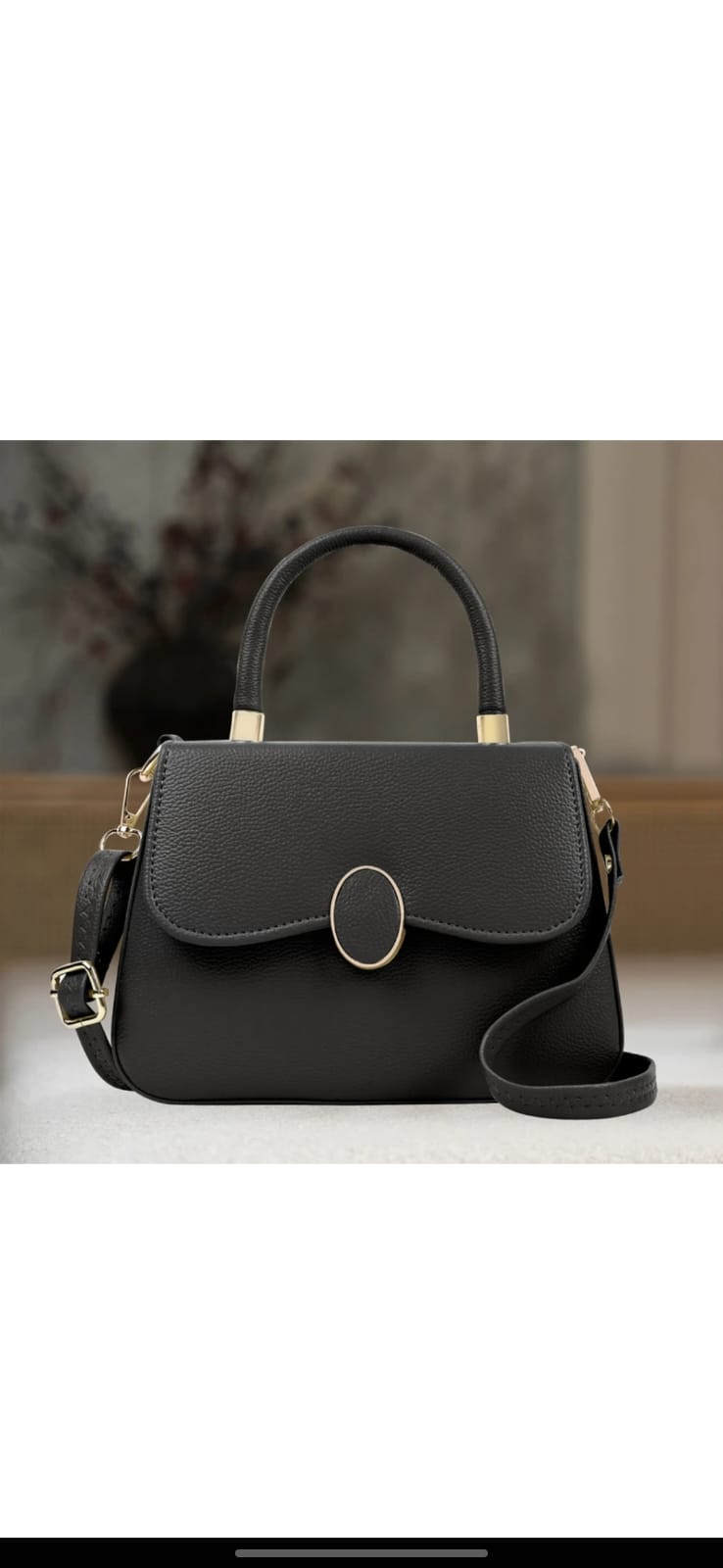Onyx Ring-Detail Satchel by CarryVera