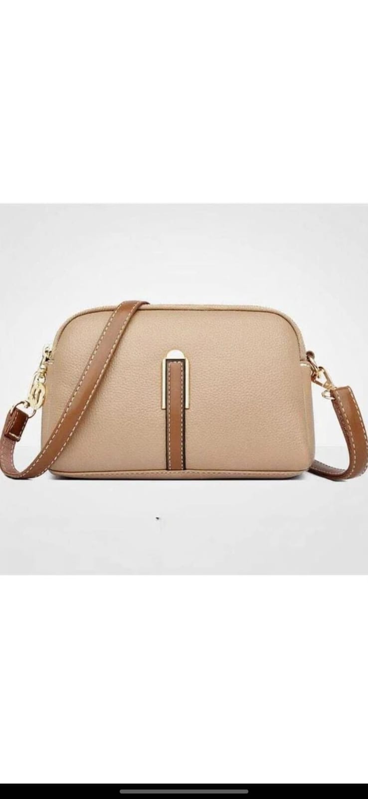 Beige Zip Crossbody by CarryVera