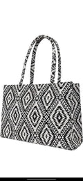 Monochrome Geometric Tote by CarryVera