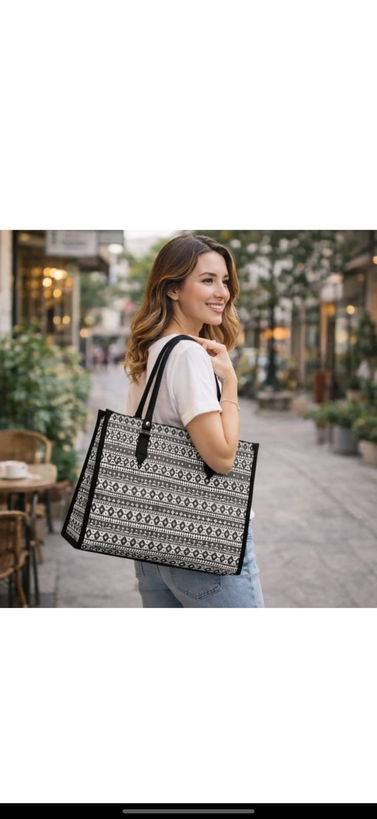 Grey Checkered Shopper by CarryVera