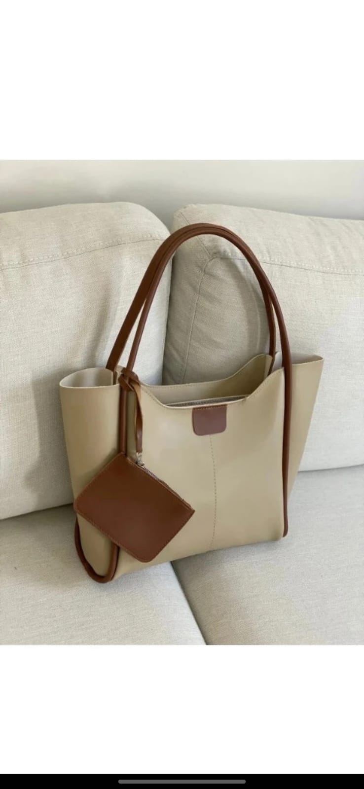 Olive Contrast Tote by CarryVera