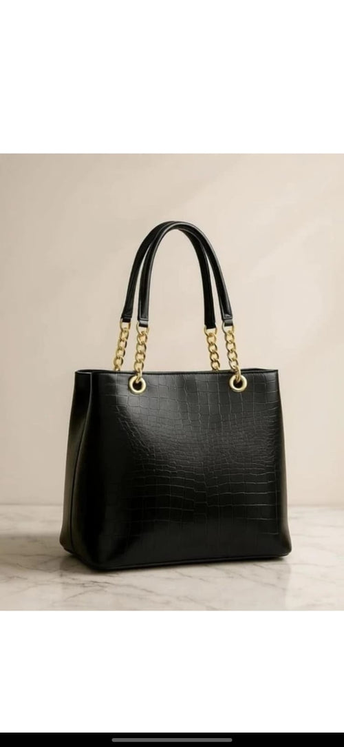 Black Chain Shopper by CarryVera