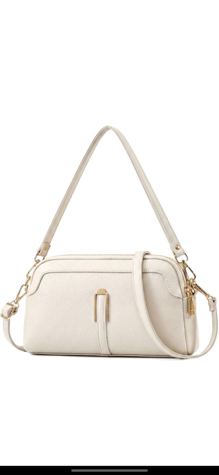 Ivory Zip Shoulder Bag by CarryVera